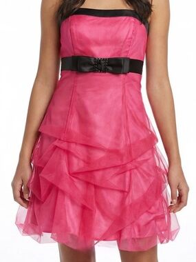 VTG Jessica McClintock Gunne Sax Junior Size 11 Bubble Organza Dress Strapless